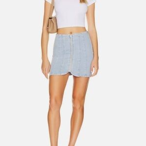 Free People / We The Free Size 6 Denim Zip-Front Mini Skirt